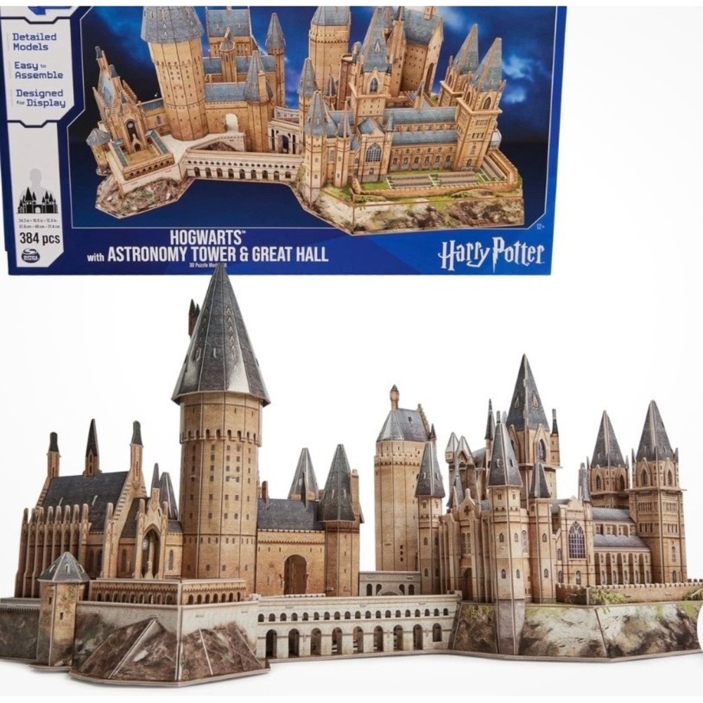 Deluxe Harry Potter 4D build Hogwarts astronomy tower great hall puzzle 384 NEW